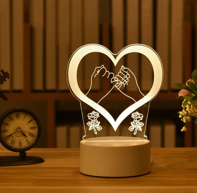 3D Cute Kids DIY Lamp LED Night Light Valentines Day Gift Wedding Decoration Baby Shower Kids Birthday Party Rabbit Easter Decor