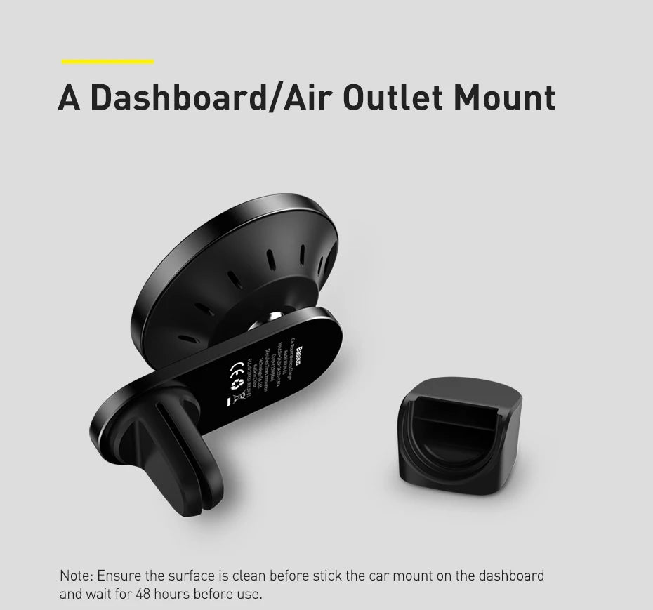 Baseus Car Mount Wireless Charger Magnetic Suction Dashboard Air Outlet Holder Wireless Charging for iPhone 12 13 Series