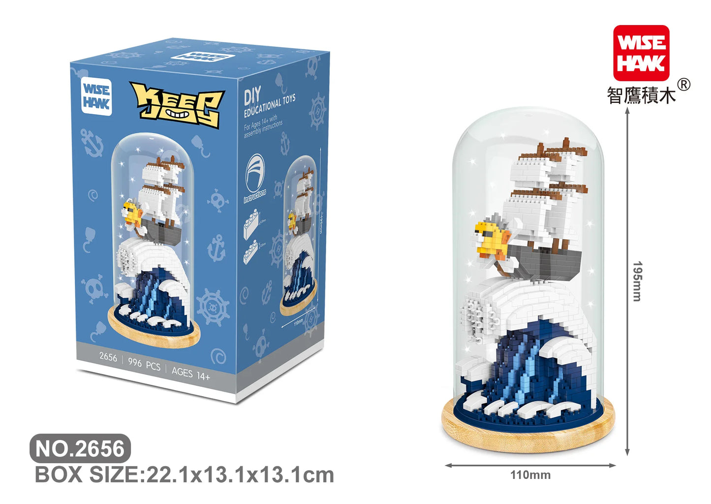 WiseHawk Micro Building Blocks One Piece Wedding Dress Light Tree House Kids Mini Brick Toys con caja de presentación y luz LED