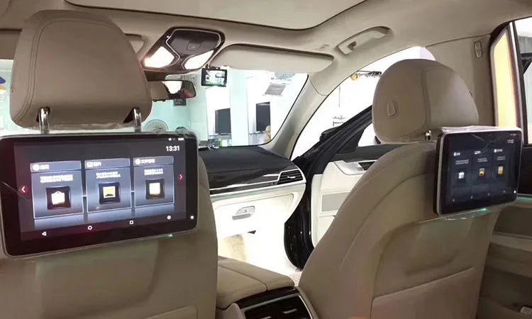 Monitor de reposacabezas de coche Android 12.0 de 11,6 pulgadas para BMW X7 G07 2019-2025 Soporte para asiento trasero WiFi 4K Pantalla táctil Soporte oculto para vídeo