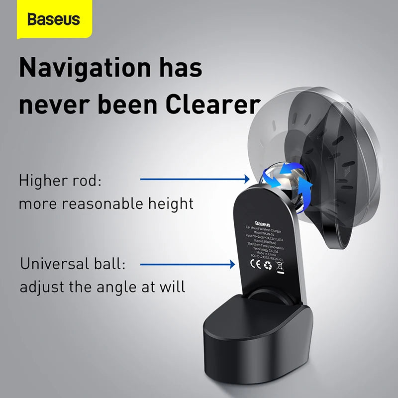 Baseus Car Mount Wireless Charger Magnetic Suction Dashboard Air Outlet Holder Wireless Charging for iPhone 12 13 Series