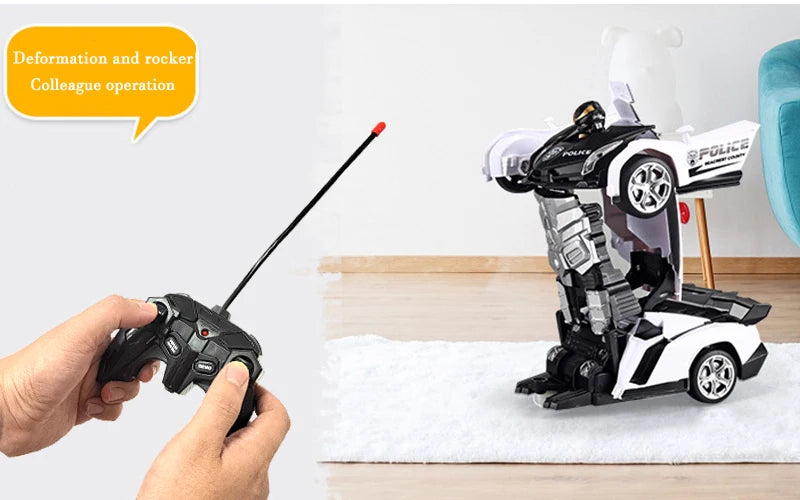 2IN1 Electric RC Car Transformation Robots One-key Deformation Car Outdoor Remote Control Sports Car Model Children Boys Toys