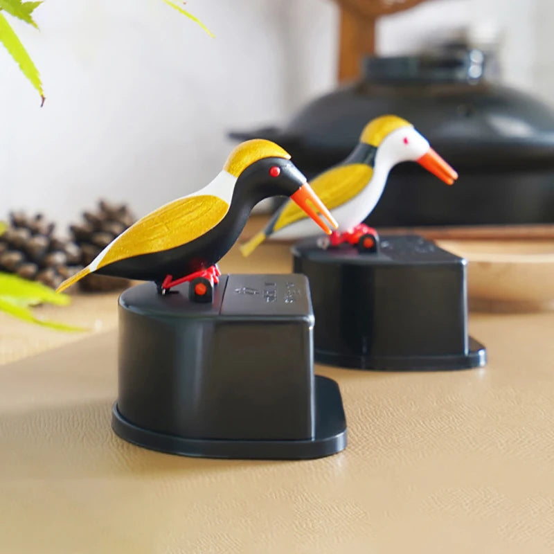 1 distributeur de cure-dents en forme d'oiseau mignon, cadeau de nettoyage des dents, matériau de haute qualité, boîte automatique de cure-dents en forme d'oiseau