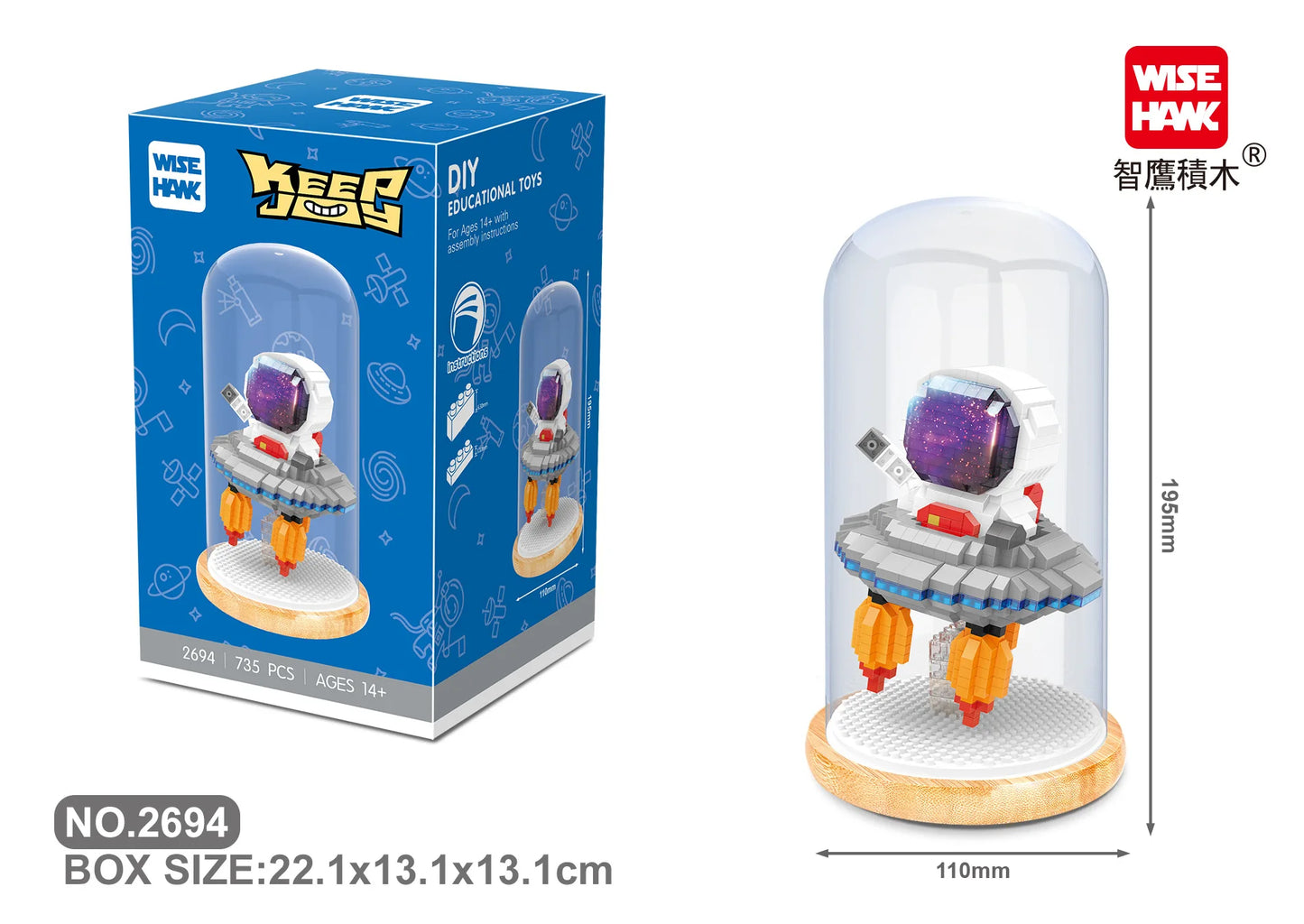 WiseHawk Micro Building Blocks One Piece Wedding Dress Light Tree House Kids Mini Brick Toys con caja de presentación y luz LED