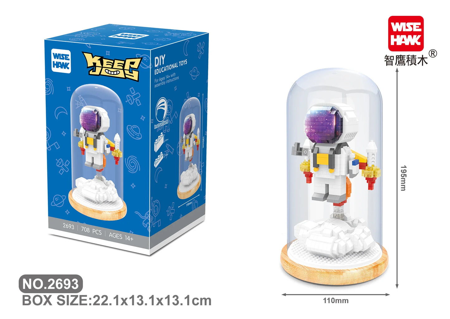 WiseHawk Micro Building Blocks One Piece Wedding Dress Light Tree House Kids Mini Brick Toys con caja de presentación y luz LED