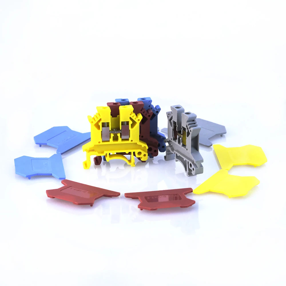 10 piezas Bloque de terminales de riel DIN UK-2.5B Cable Conductor eléctrico Conector universal Bloque de terminales de conexión por tornillo UK2.5B