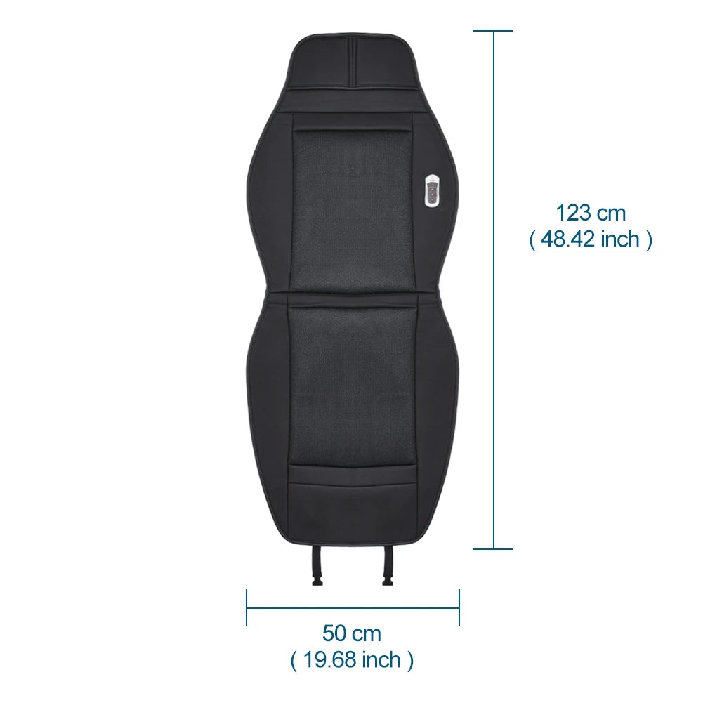 3 Functions 12V Van Car Heater Seat Cover with Waist Vibrating Massage & Cool Wind Heated Warm 4Seasons Interior Accessories x1