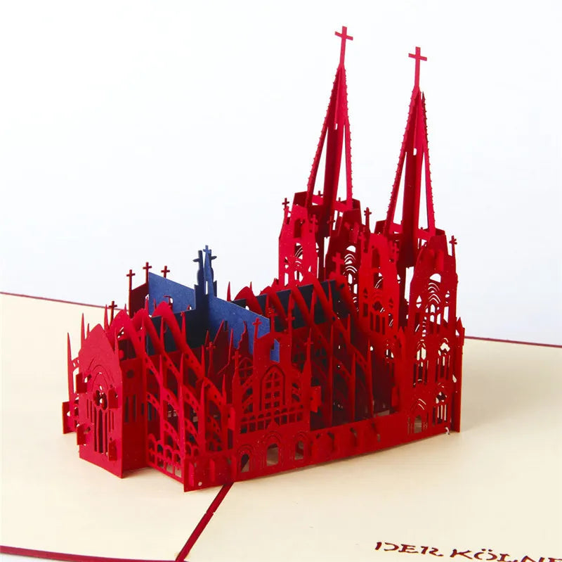 3D Pop UP Invitations Card 3D Paper World Attractions Birthday Greeting Cards 3D Tourist Postcard Save The Date Boy Gift Card