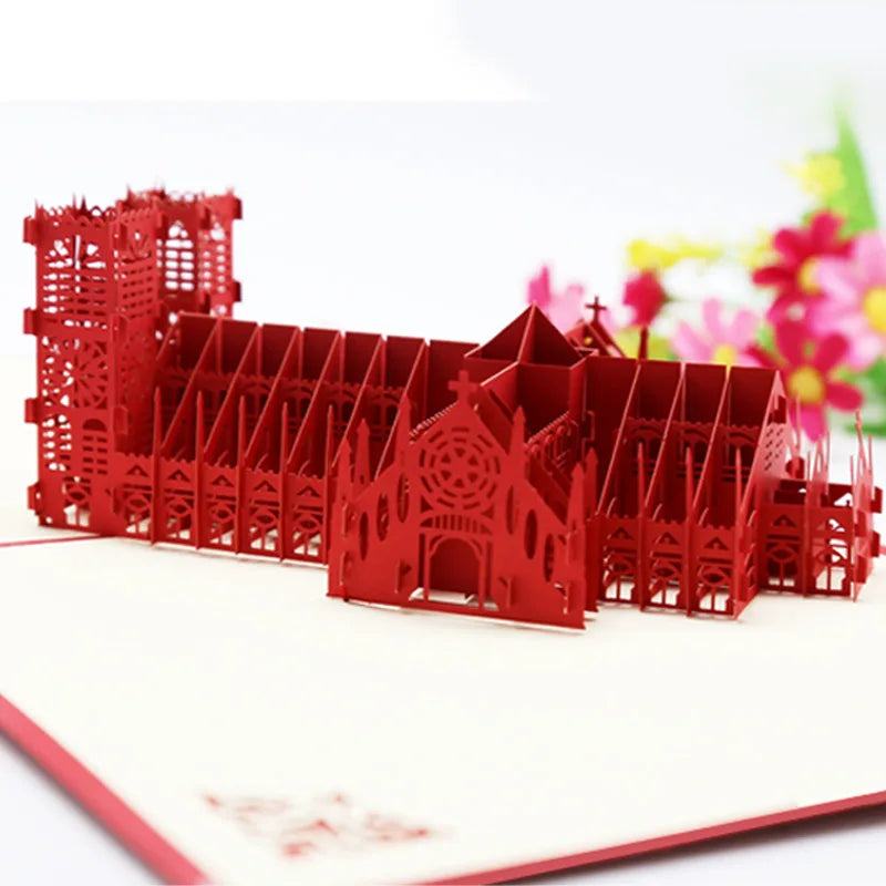 3D Pop UP Invitations Card 3D Paper World Attractions Birthday Greeting Cards 3D Tourist Postcard Save The Date Boy Gift Card