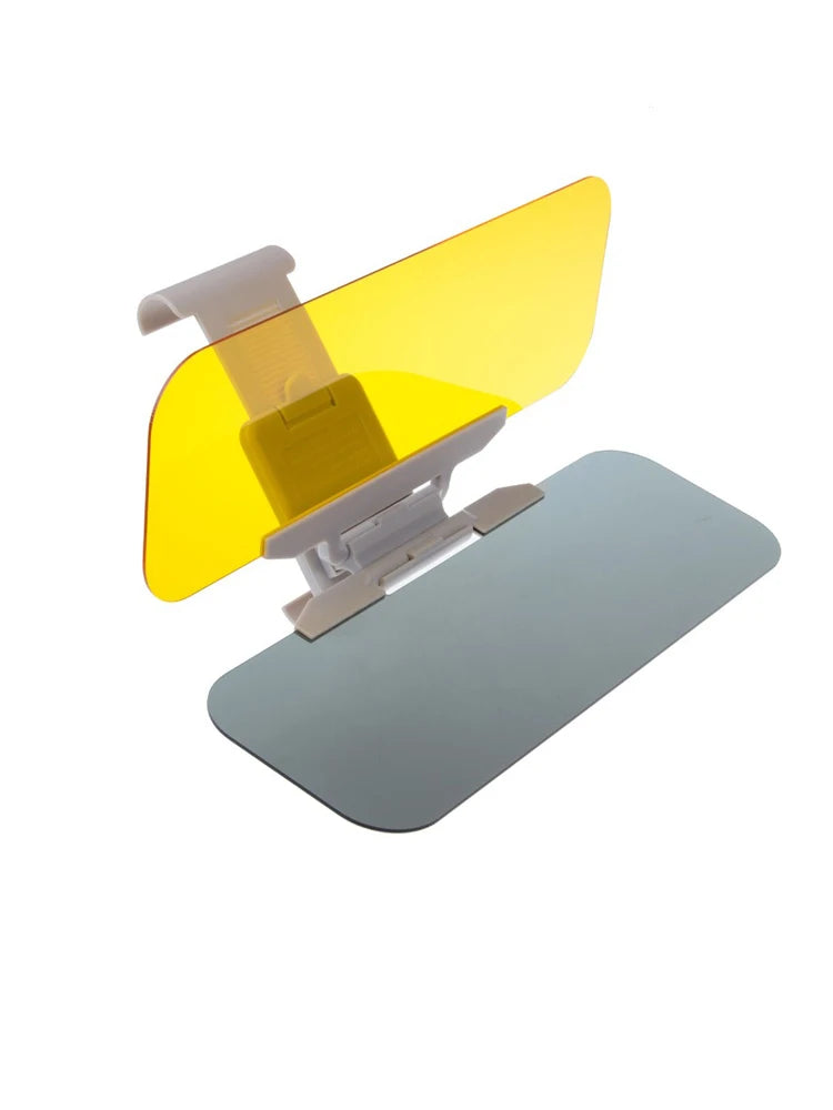 Parasol para coche YASOKRO, antideslumbrante, para día y noche, 2 en 1, antideslumbrante, para conducción, plegable, con espejo y ranura para tarjeta, visera transparente