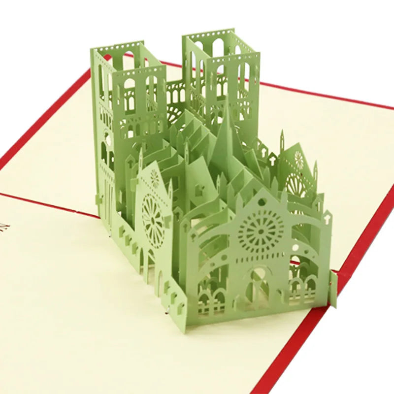 3D Pop UP Invitations Card 3D Paper World Attractions Birthday Greeting Cards 3D Tourist Postcard Save The Date Boy Gift Card