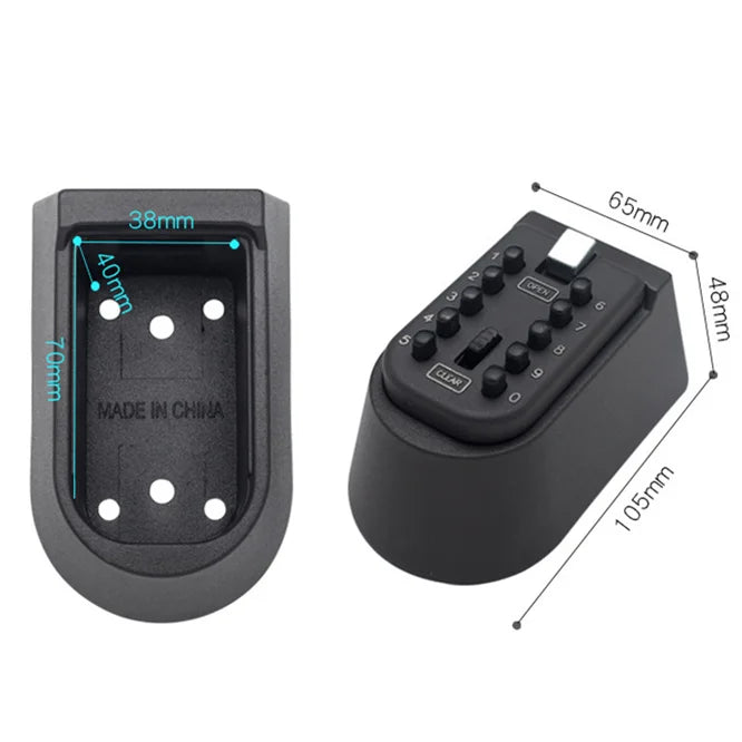 NEW Wall Mounted Outdoor Key Storage Lock Box 10 Digit Push-Button Combination Password Key Safe Box Resettable Code Key Holder