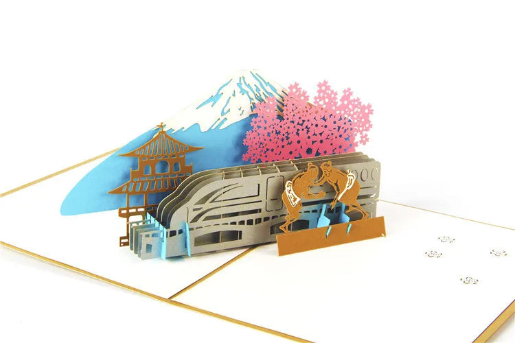 3D Pop UP Invitations Card 3D Paper World Attractions Birthday Greeting Cards 3D Tourist Postcard Save The Date Boy Gift Card