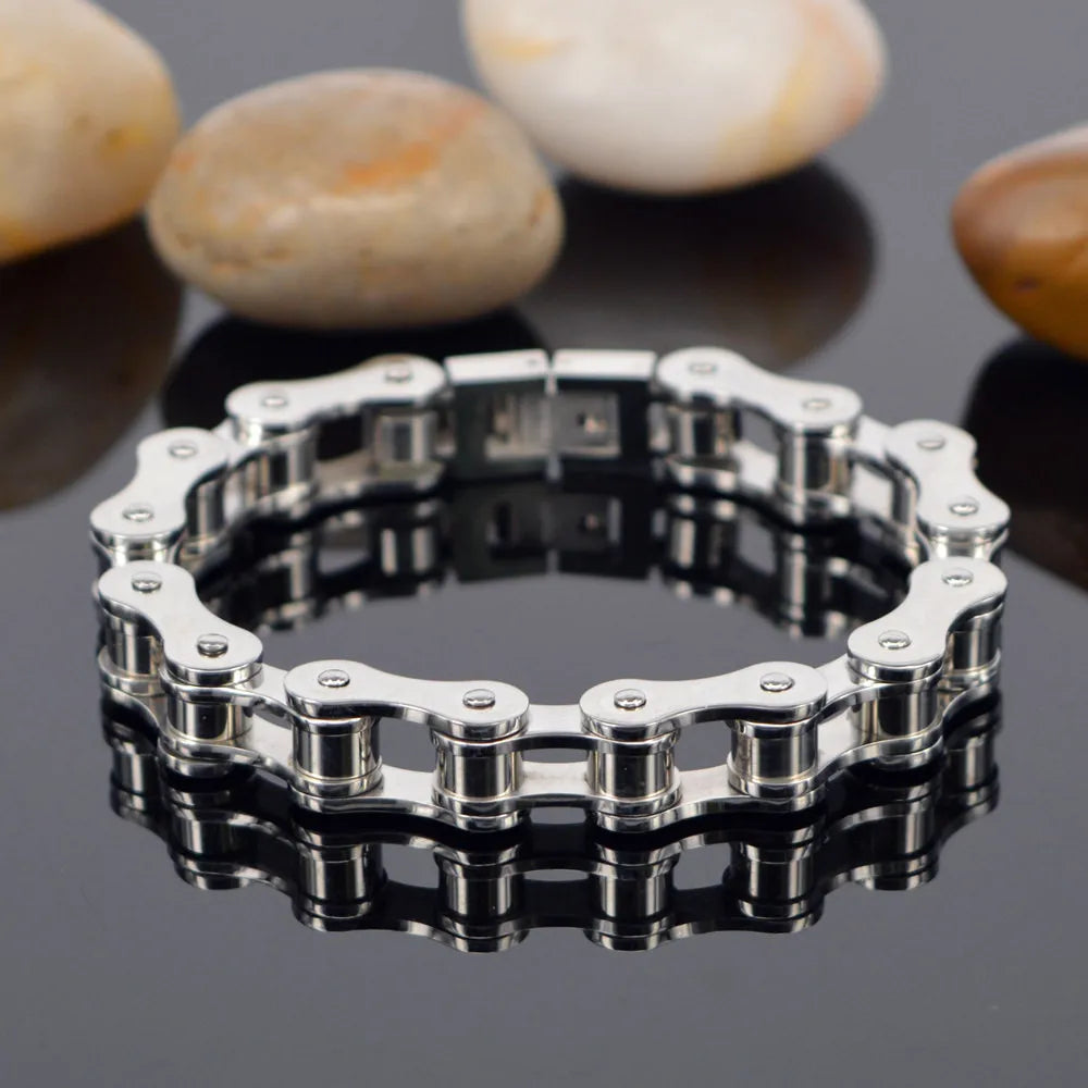 Top Quanlity 316L Stainless Steel Bracelets Mens Motor Bike Motorcycle Chain Bangle Jewelry