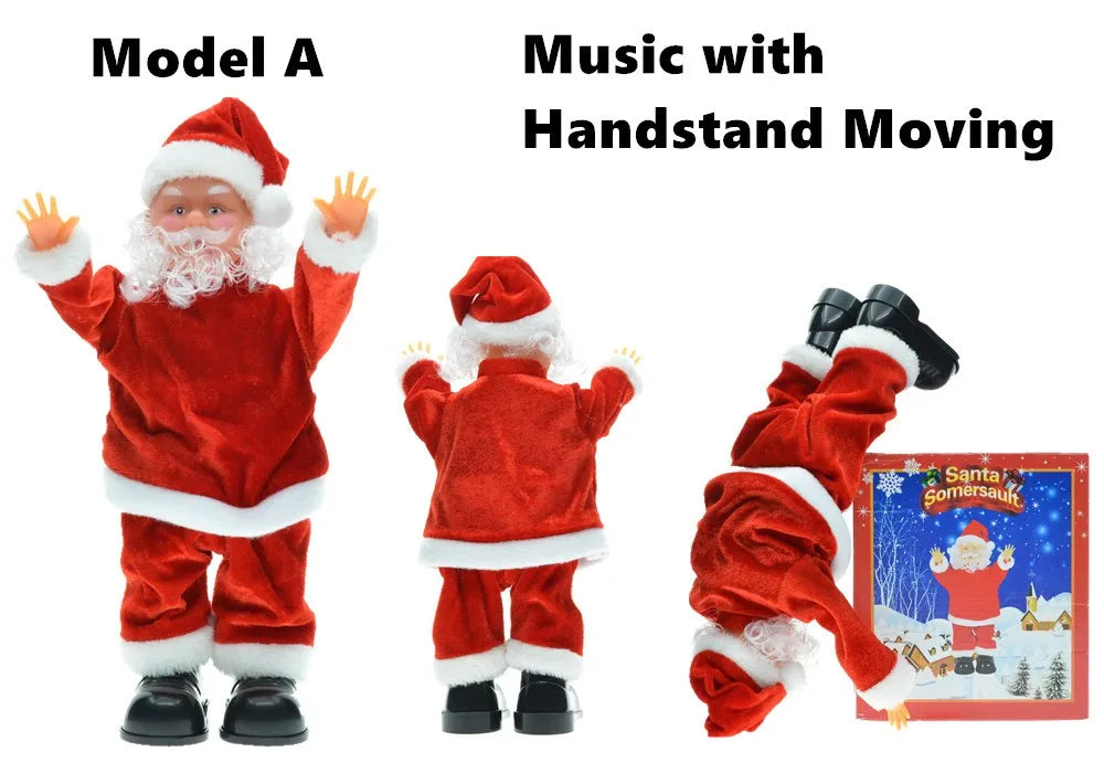 30cm New Year Christmas Ornaments Electric Santa Claus Doll Musical Dancing Gifts For Child Home Decorations Crafts