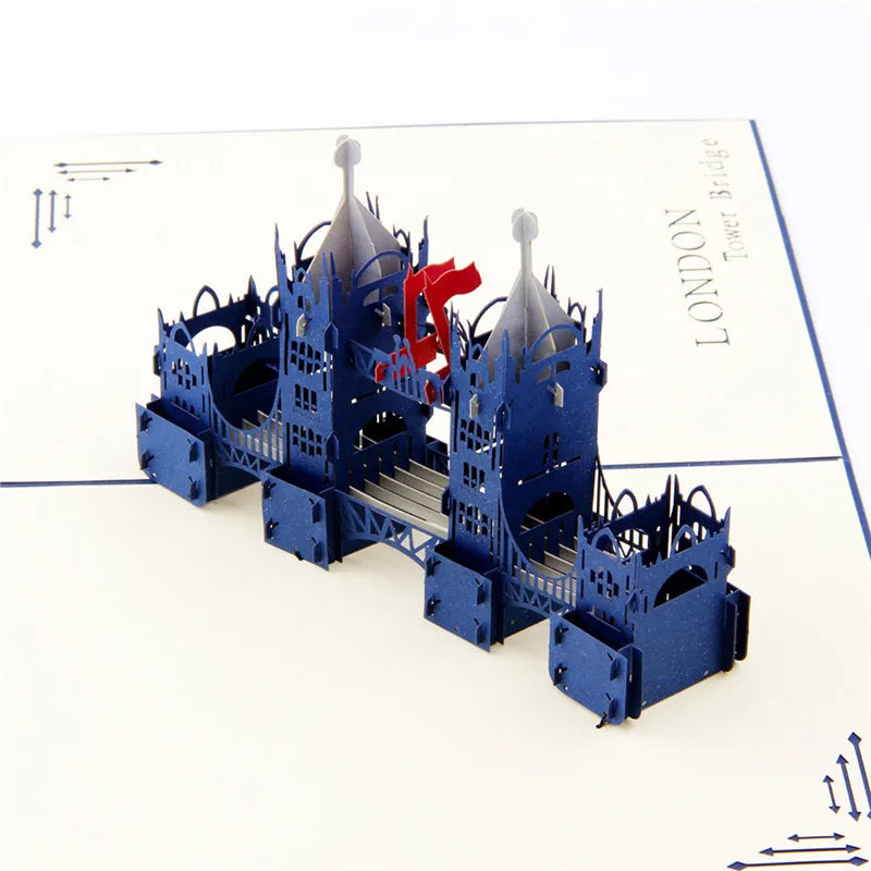 3D Pop UP Invitations Card 3D Paper World Attractions Birthday Greeting Cards 3D Tourist Postcard Save The Date Boy Gift Card