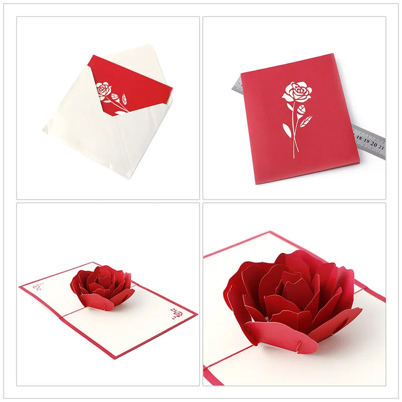 38 Styles 3D Pop Up Greeting Card Love In Hands Birthday Wedding Halloween Christmas Valentines' Day New Year Xmas Kids Gift
