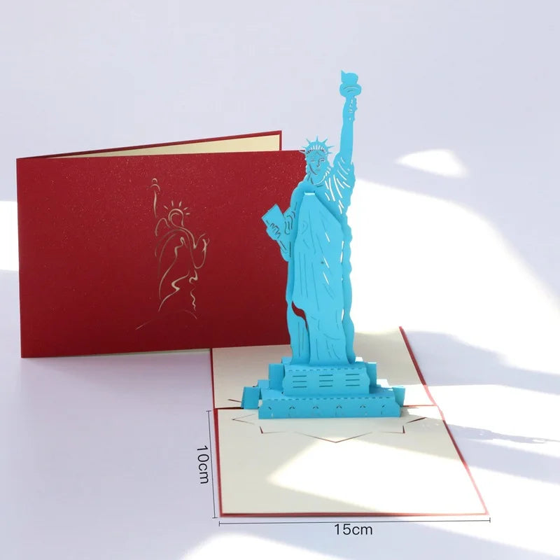 3D Pop UP Invitations Card 3D Paper World Attractions Birthday Greeting Cards 3D Tourist Postcard Save The Date Boy Gift Card