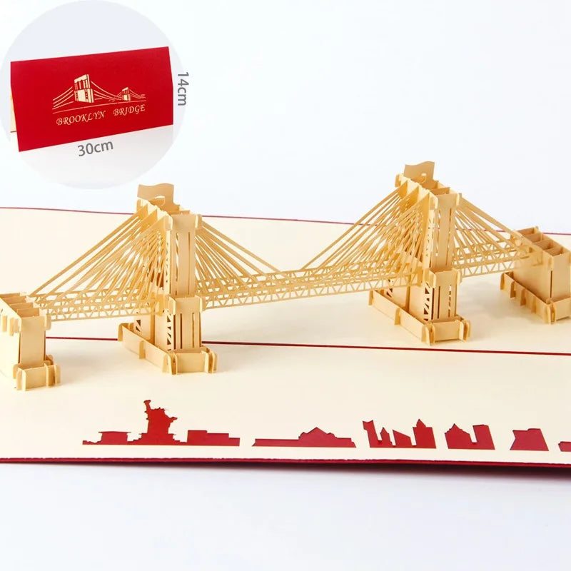 3D Pop UP Invitations Card 3D Paper World Attractions Birthday Greeting Cards 3D Tourist Postcard Save The Date Boy Gift Card