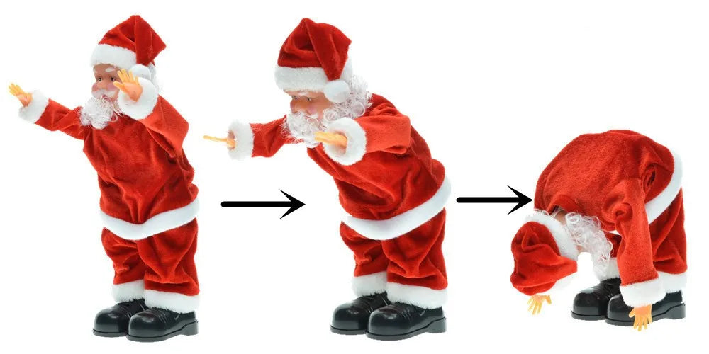 30cm New Year Christmas Ornaments Electric Santa Claus Doll Musical Dancing Gifts For Child Home Decorations Crafts