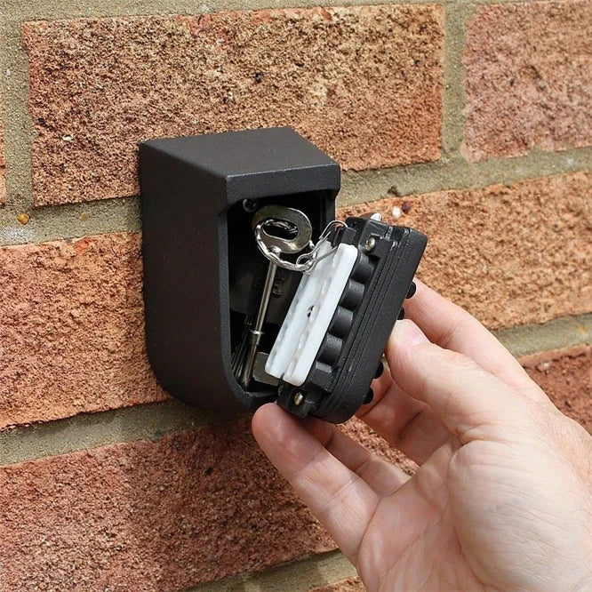 NEW Wall Mounted Outdoor Key Storage Lock Box 10 Digit Push-Button Combination Password Key Safe Box Resettable Code Key Holder