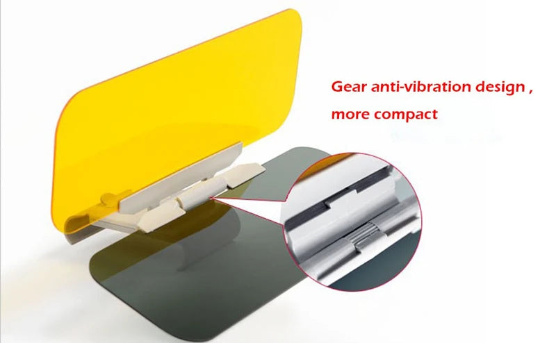 Parasol para coche YASOKRO, antideslumbrante, para día y noche, 2 en 1, antideslumbrante, para conducción, plegable, con espejo y ranura para tarjeta, visera transparente