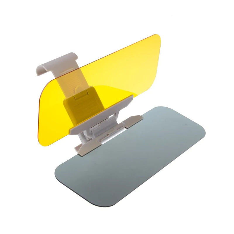 Parasol para coche YASOKRO, antideslumbrante, para día y noche, 2 en 1, antideslumbrante, para conducción, plegable, con espejo y ranura para tarjeta, visera transparente