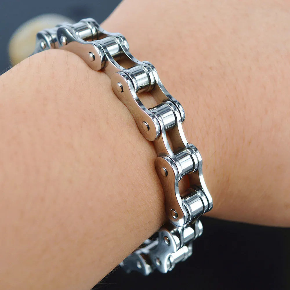 Top Quanlity 316L Stainless Steel Bracelets Mens Motor Bike Motorcycle Chain Bangle Jewelry