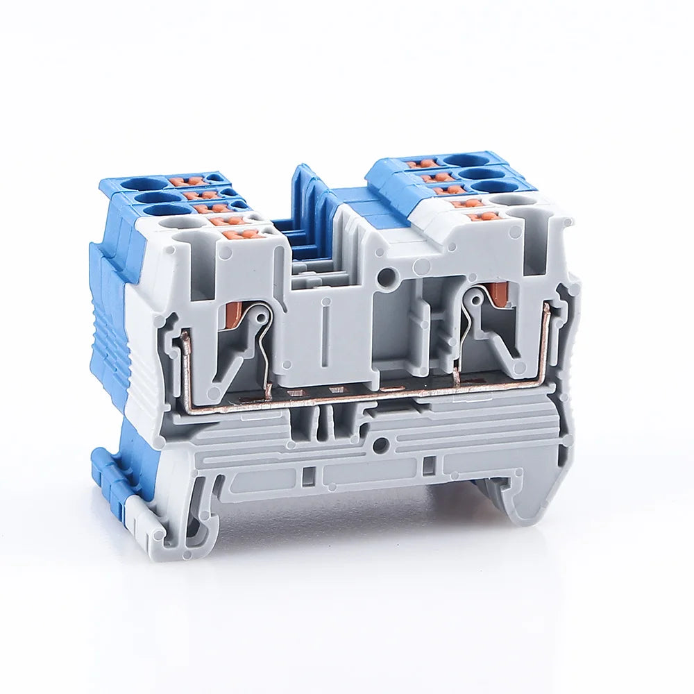 10 piezas Bloque de terminales de riel DIN UK-2.5B Cable Conductor eléctrico Conector universal Bloque de terminales de conexión por tornillo UK2.5B