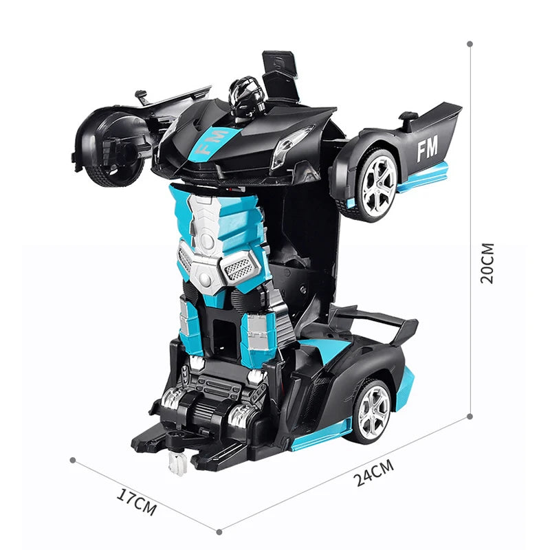 2IN1 Electric RC Car Transformation Robots One-key Deformation Car Outdoor Remote Control Sports Car Model Children Boys Toys