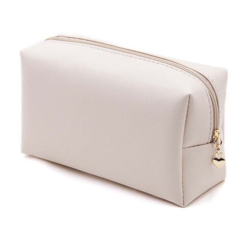 Women Cosmetic Bag Waterproof PU Leather Solid Color Makeup Pouch Travel Portable Wash Toiletry Storage Bag Organizer Purse 2025