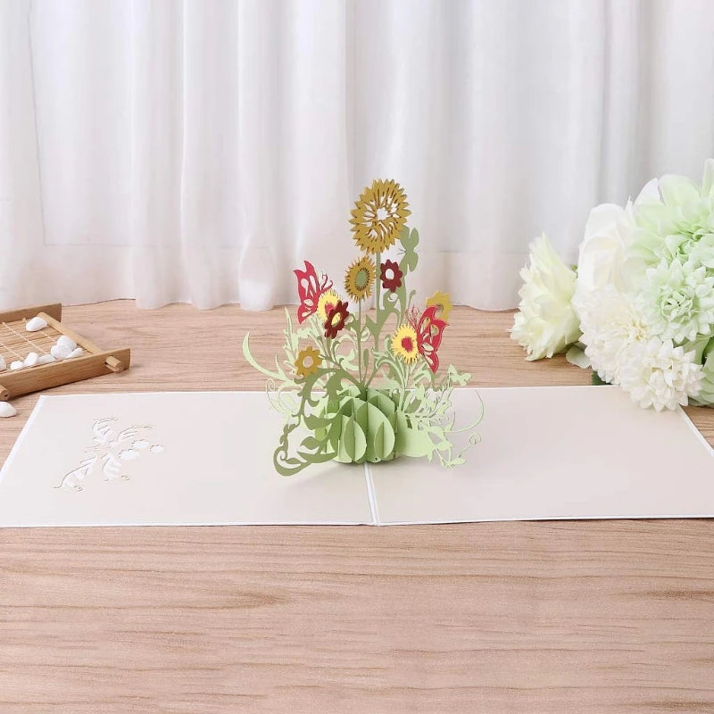 38 Styles 3D Pop Up Greeting Card Love In Hands Birthday Wedding Halloween Christmas Valentines' Day New Year Xmas Kids Gift