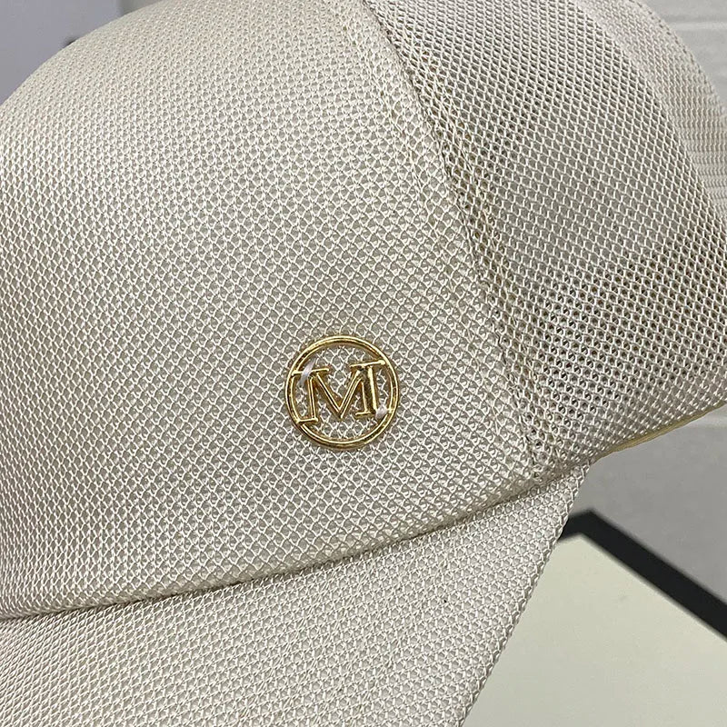 Gorra de malla de verano para mujer, versión coreana de la marca Tide, gorras para el sol al aire libre, gorras de béisbol casuales con parasol, gorra pequeña con cara visible