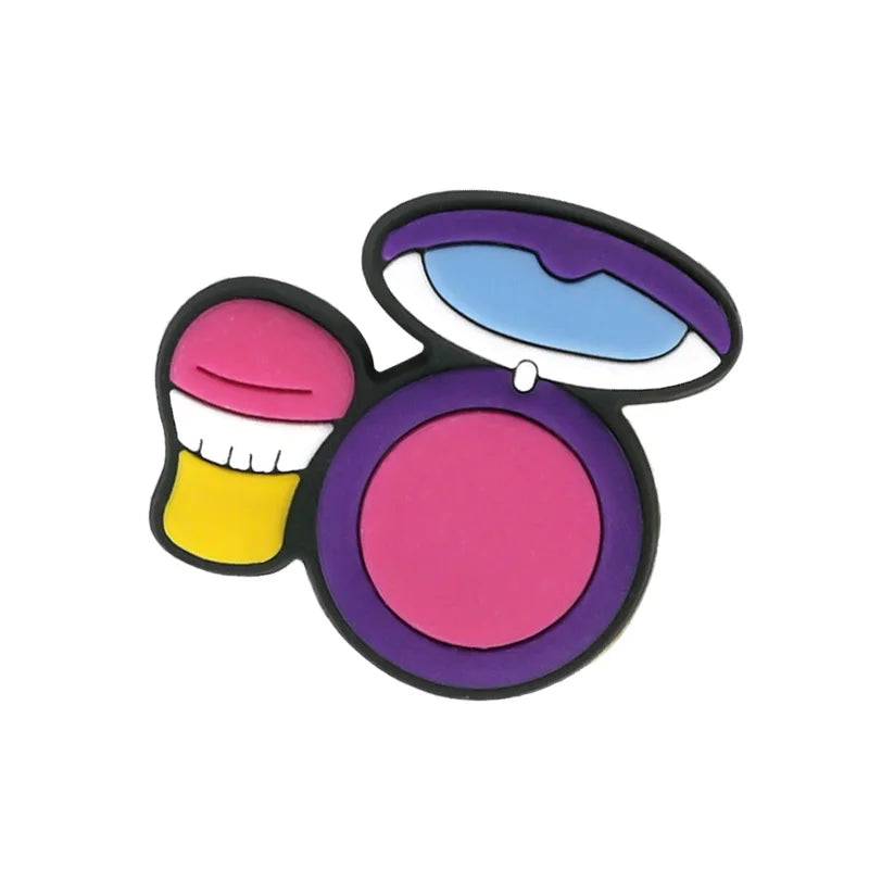 1 breloque pour chaussures en PVC pour filles et femmes, accessoires de maquillage, de rouge à lèvres, de couronne pour talons hauts, adaptés aux sabots, ornements de sandales de jardin