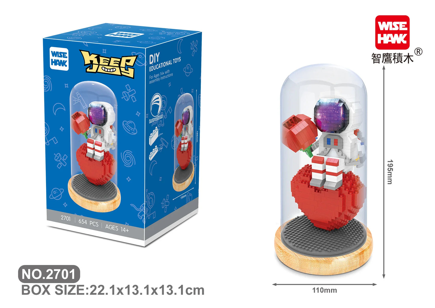 WiseHawk Micro Building Blocks One Piece Wedding Dress Light Tree House Kids Mini Brick Toys con caja de presentación y luz LED