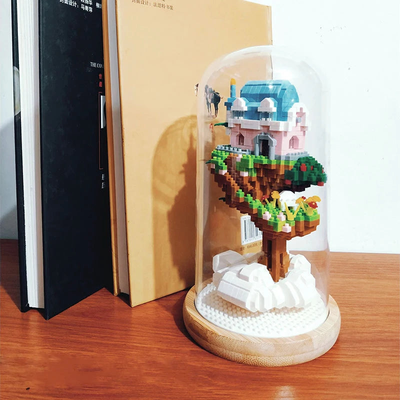 WiseHawk Micro Building Blocks One Piece Wedding Dress Light Tree House Kids Mini Brick Toys con caja de presentación y luz LED