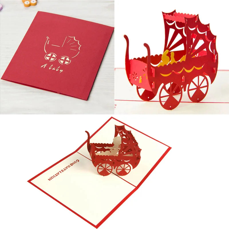 38 Styles 3D Pop Up Greeting Card Love In Hands Birthday Wedding Halloween Christmas Valentines' Day New Year Xmas Kids Gift