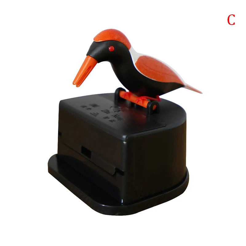 1 distributeur de cure-dents en forme d'oiseau mignon, cadeau de nettoyage des dents, matériau de haute qualité, boîte automatique de cure-dents en forme d'oiseau