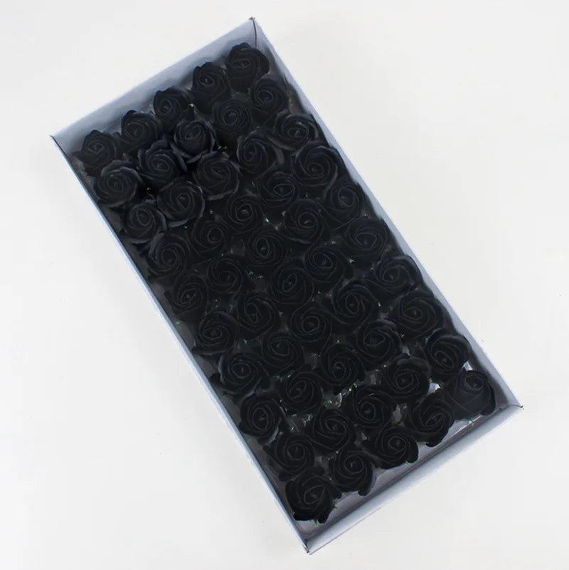 50 Pieces 5 CM Artificial soap flower Wedding Home decoration accessories Diy Festival Candy box Bath flower Scrapbooking Brooch