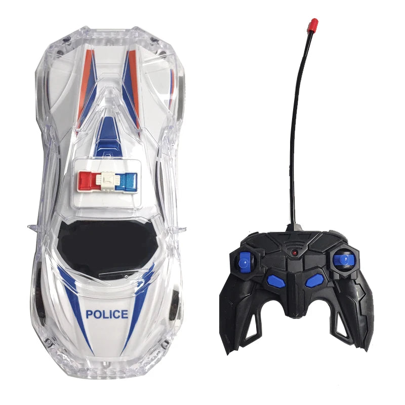 Voiture télécommandée 1/18 RC, jouet cool, éclairage haute vitesse, télécommande sans fil, voiture de police avec lumières 3D, jouets pour enfants, cadeau d'anniversaire pour enfants