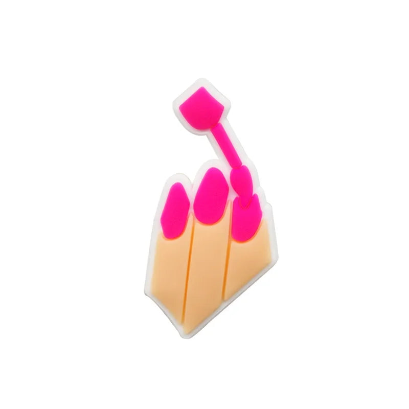 1 breloque pour chaussures en PVC pour filles et femmes, accessoires de maquillage, de rouge à lèvres, de couronne pour talons hauts, adaptés aux sabots, ornements de sandales de jardin