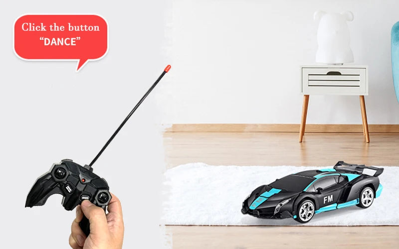 2IN1 Electric RC Car Transformation Robots One-key Deformation Car Outdoor Remote Control Sports Car Model Children Boys Toys