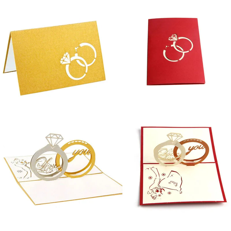38 Styles 3D Pop Up Greeting Card Love In Hands Birthday Wedding Halloween Christmas Valentines' Day New Year Xmas Kids Gift