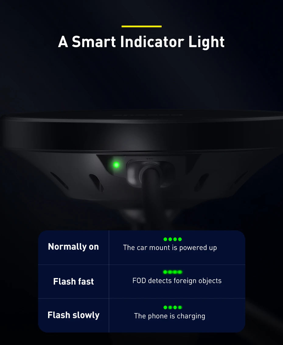 Baseus Car Mount Wireless Charger Magnetic Suction Dashboard Air Outlet Holder Wireless Charging for iPhone 12 13 Series