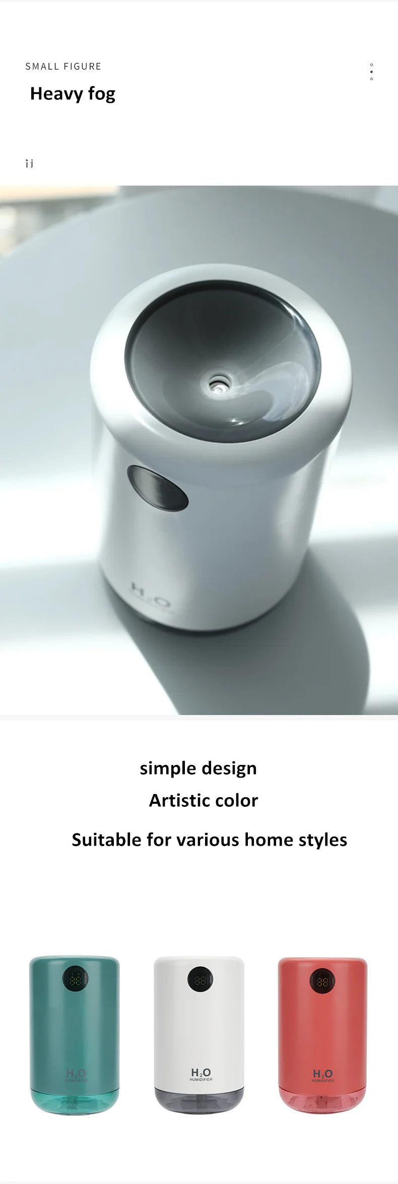 Humidificador de aire ultrasónico inalámbrico, 500 ml, 2000 mAh, portátil, difusor de niebla aromática, batería de larga duración, humidificador de aromaterapia