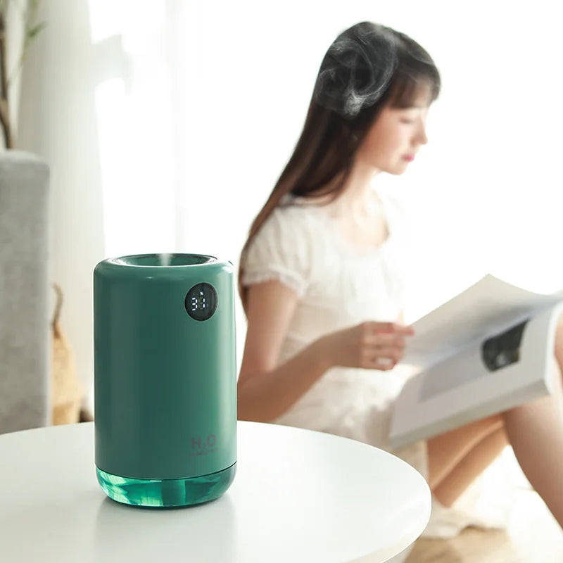 Humidificador de aire ultrasónico inalámbrico, 500 ml, 2000 mAh, portátil, difusor de niebla aromática, batería de larga duración, humidificador de aromaterapia
