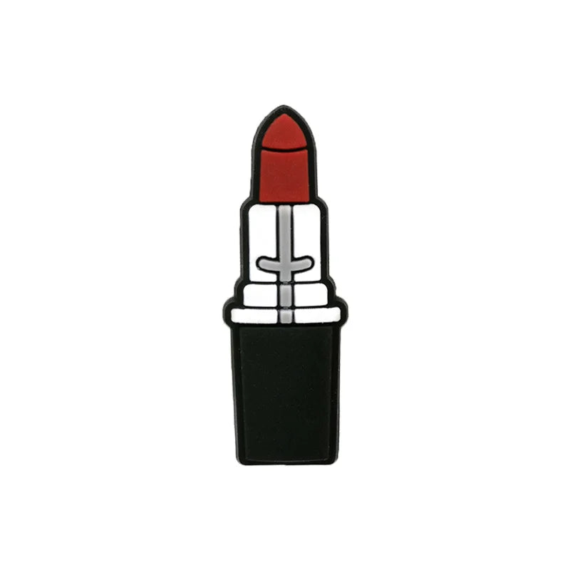 1 breloque pour chaussures en PVC pour filles et femmes, accessoires de maquillage, de rouge à lèvres, de couronne pour talons hauts, adaptés aux sabots, ornements de sandales de jardin