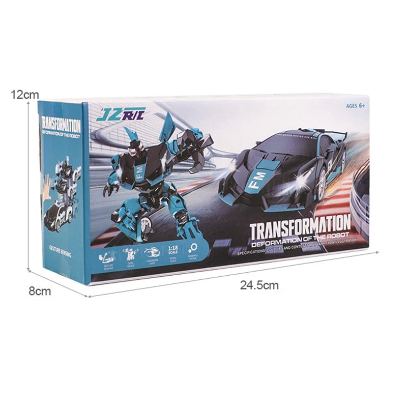 2IN1 Electric RC Car Transformation Robots One-key Deformation Car Outdoor Remote Control Sports Car Model Children Boys Toys