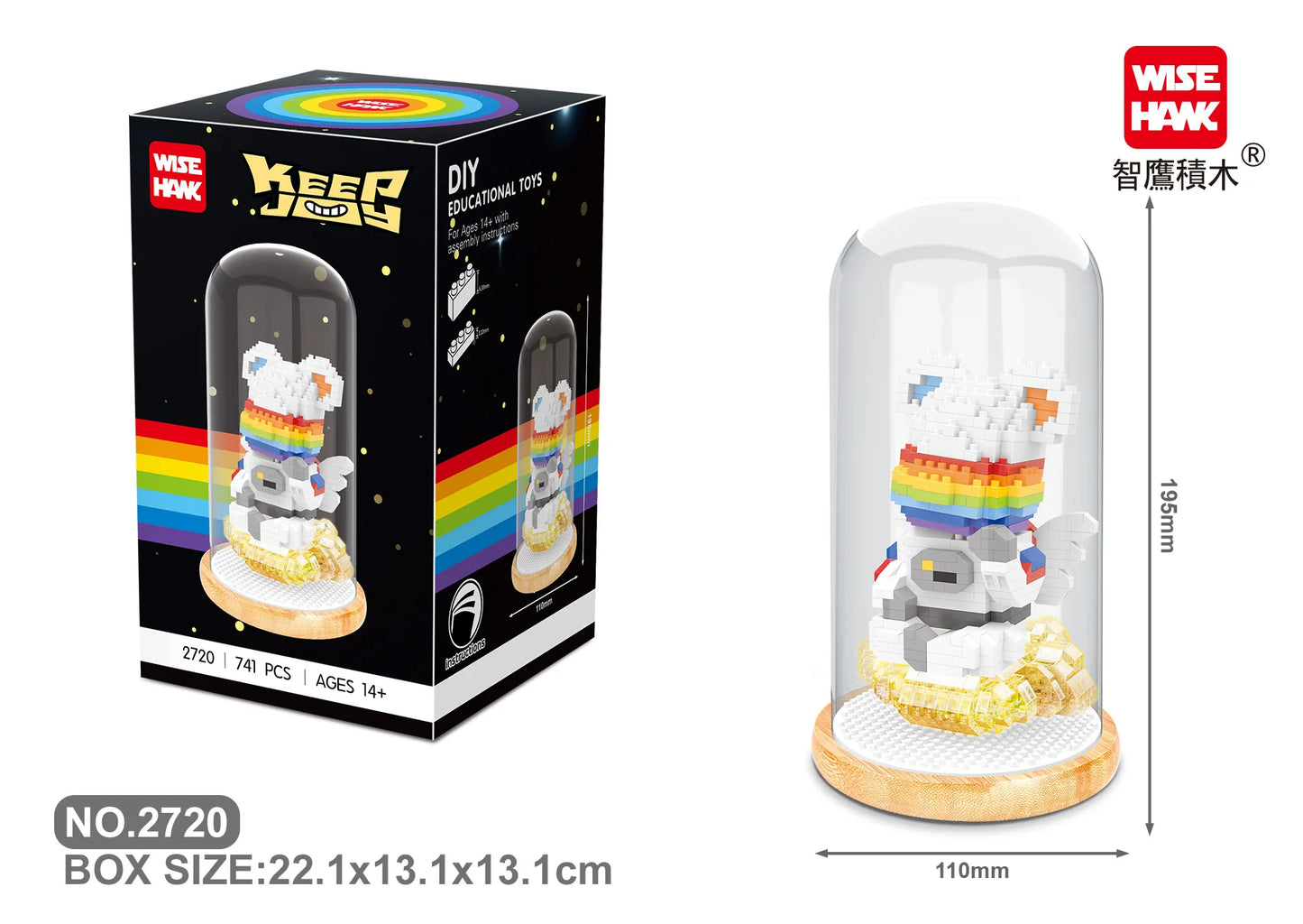 WiseHawk Micro Building Blocks One Piece Wedding Dress Light Tree House Kids Mini Brick Toys con caja de presentación y luz LED