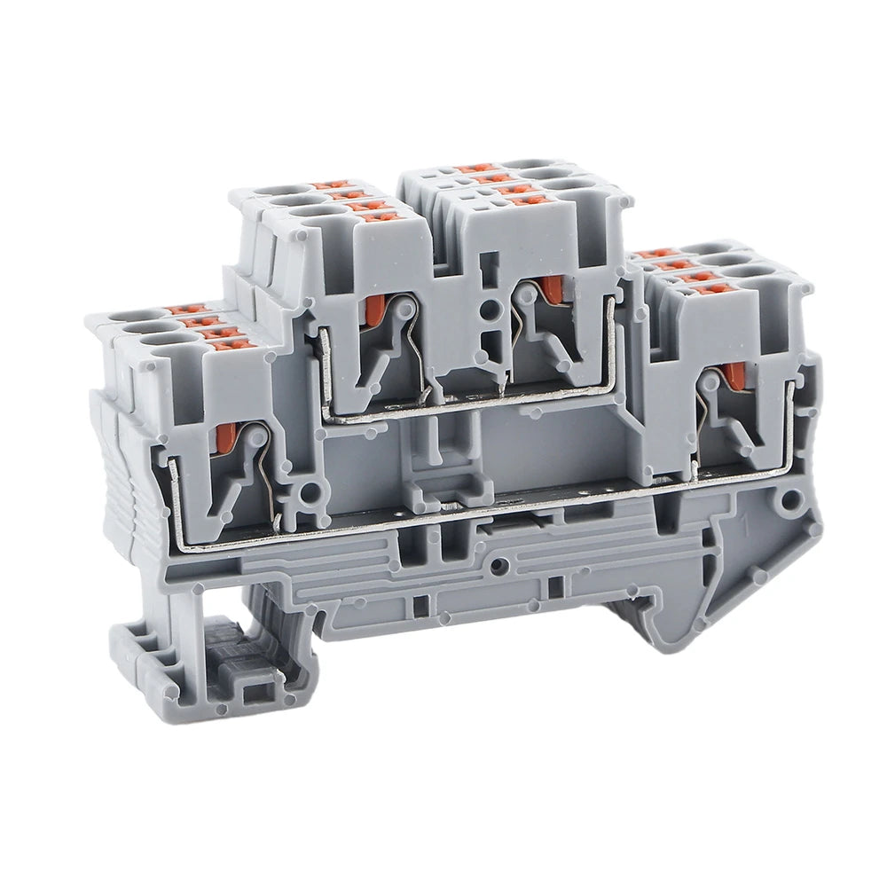 10 piezas Bloque de terminales de riel DIN UK-2.5B Cable Conductor eléctrico Conector universal Bloque de terminales de conexión por tornillo UK2.5B